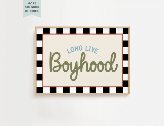 Long Live Boyhood Retro Race Car Print