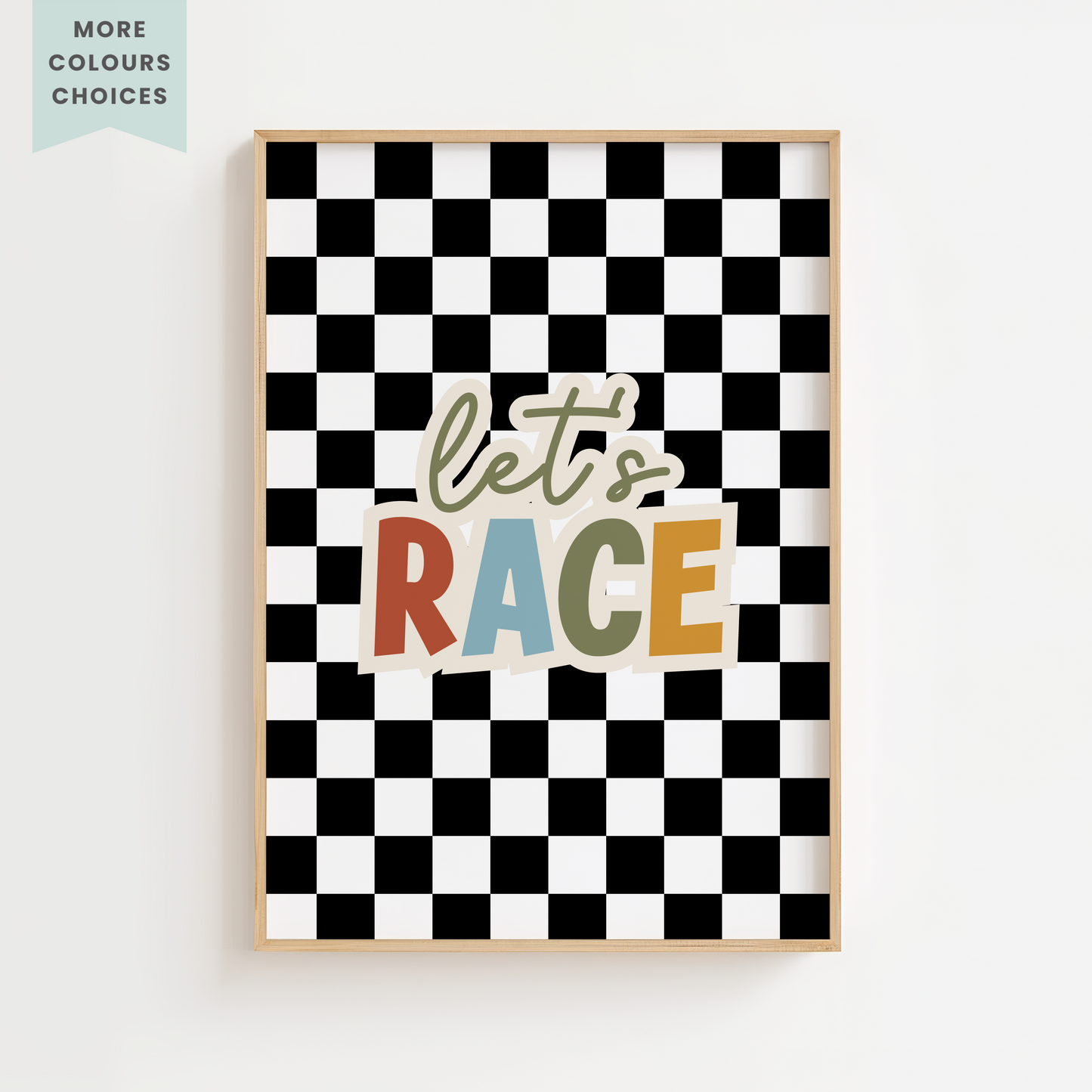 "Let's Race" Retro Racer Print