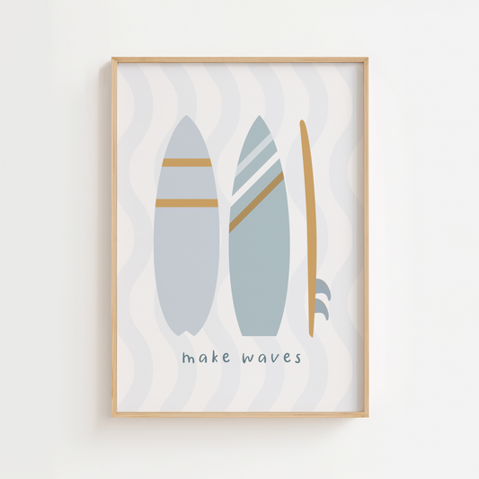 Cool Kids Surf board Print