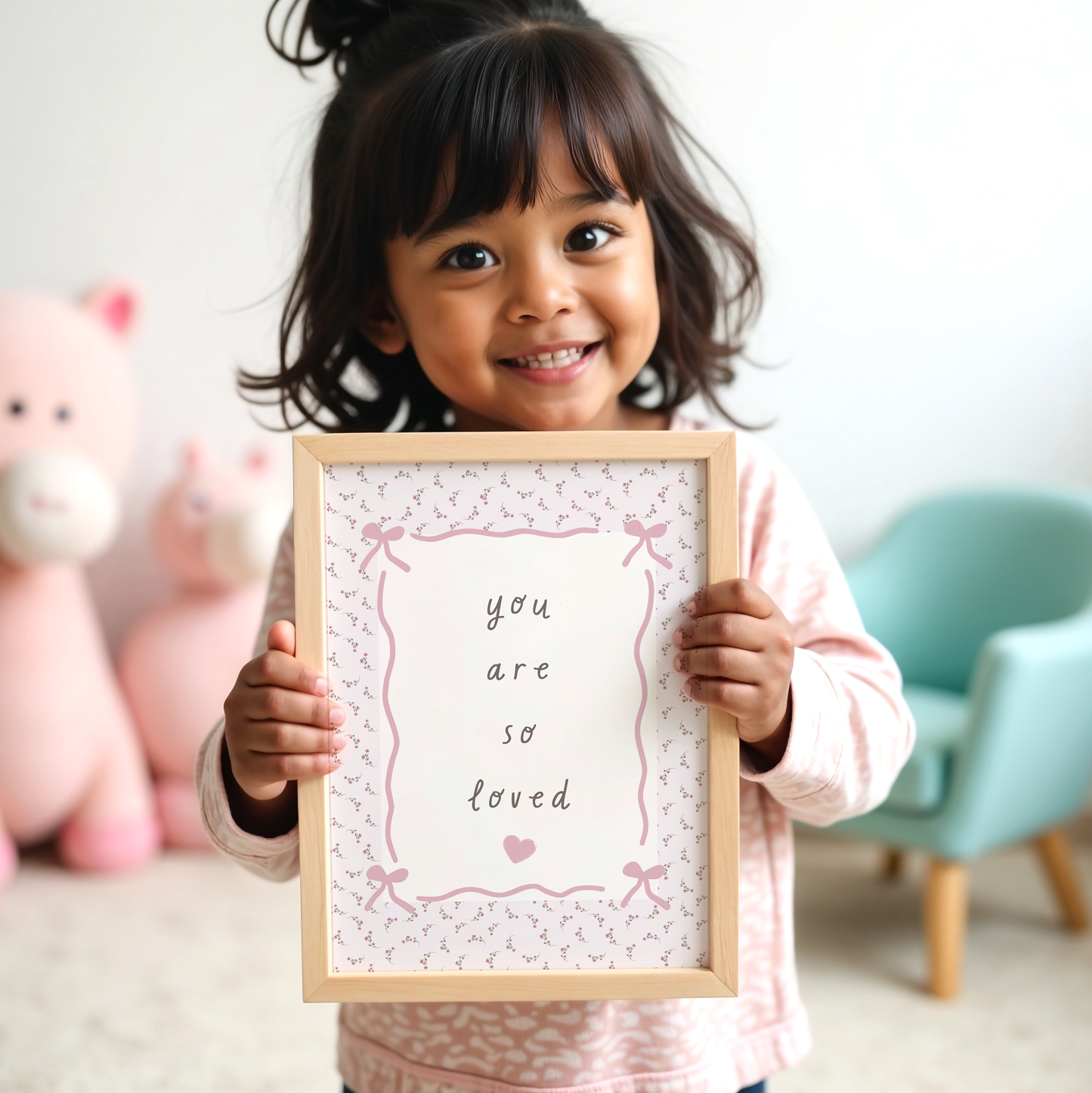 You Are So Loved Floral Quote Print