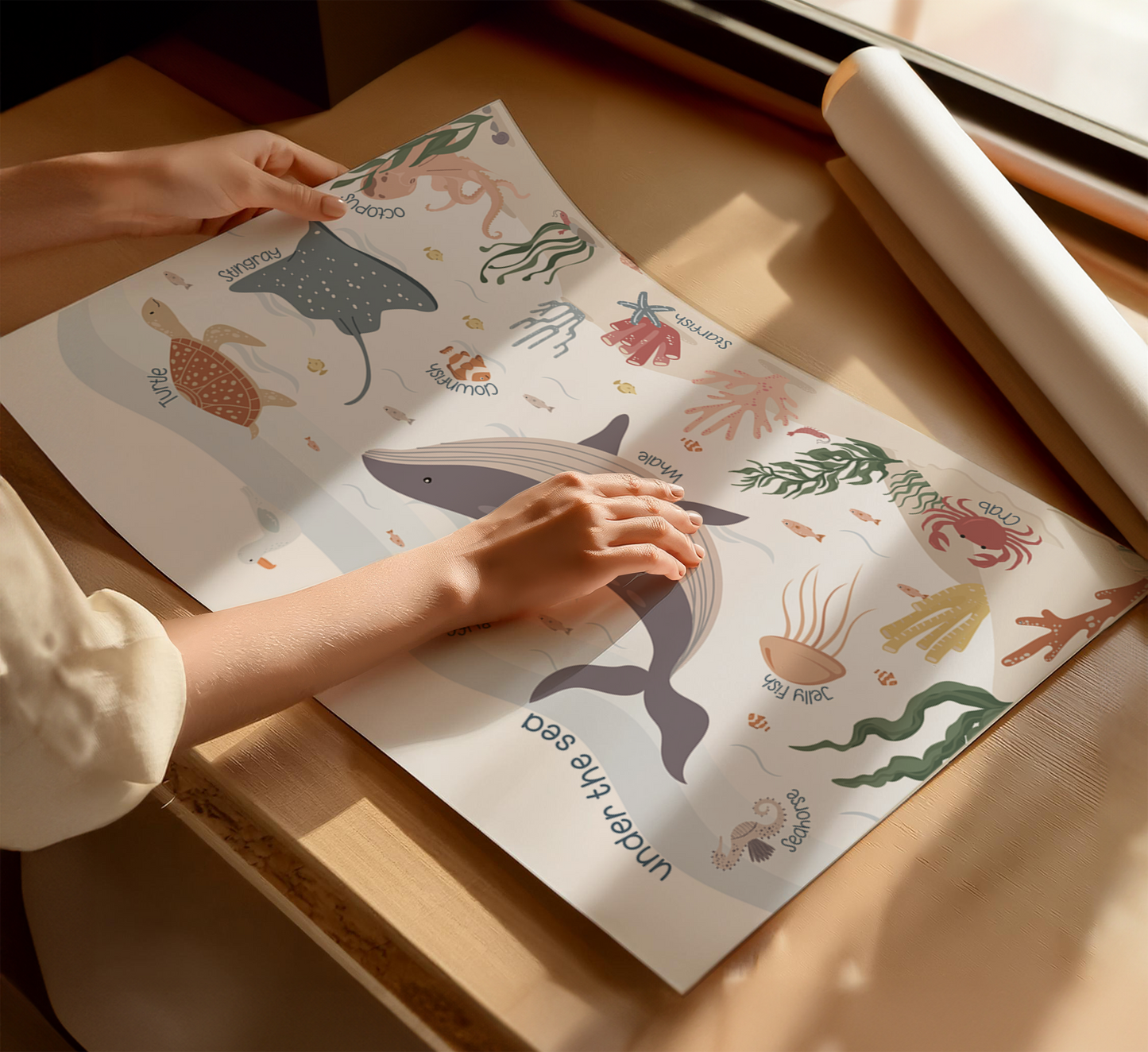 Under the Sea Whale Print Horizontal