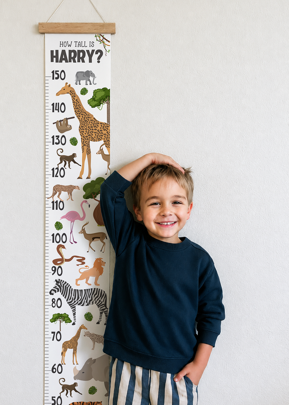 Personalised Safari Animal Height Chart