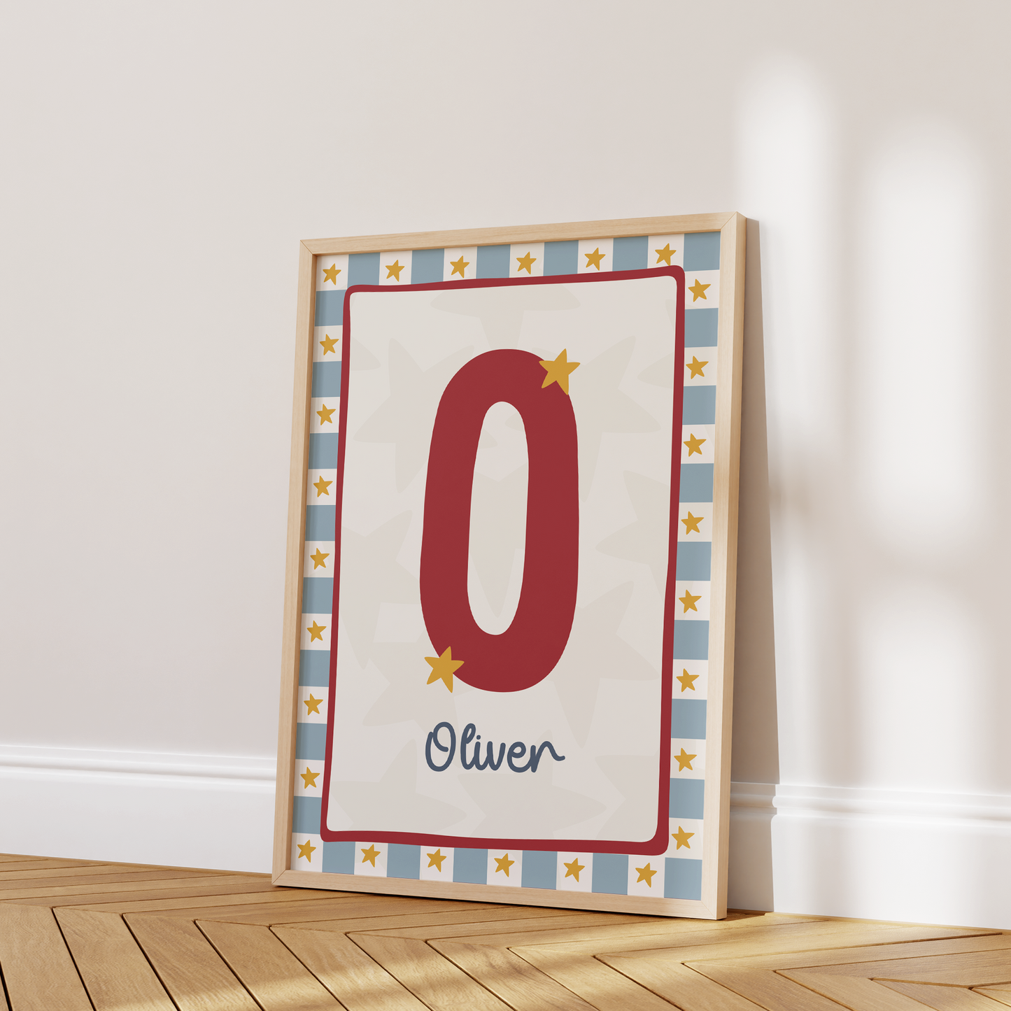 Personalised Initial Star Print - Blue