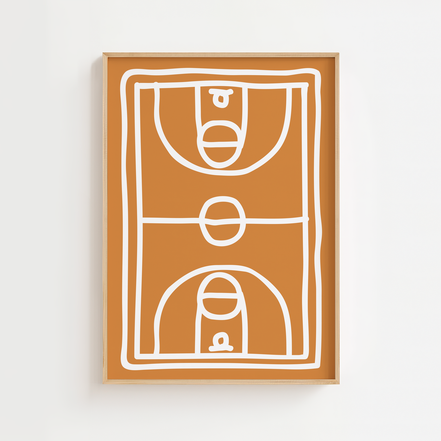 Basketball Court Doodle Print