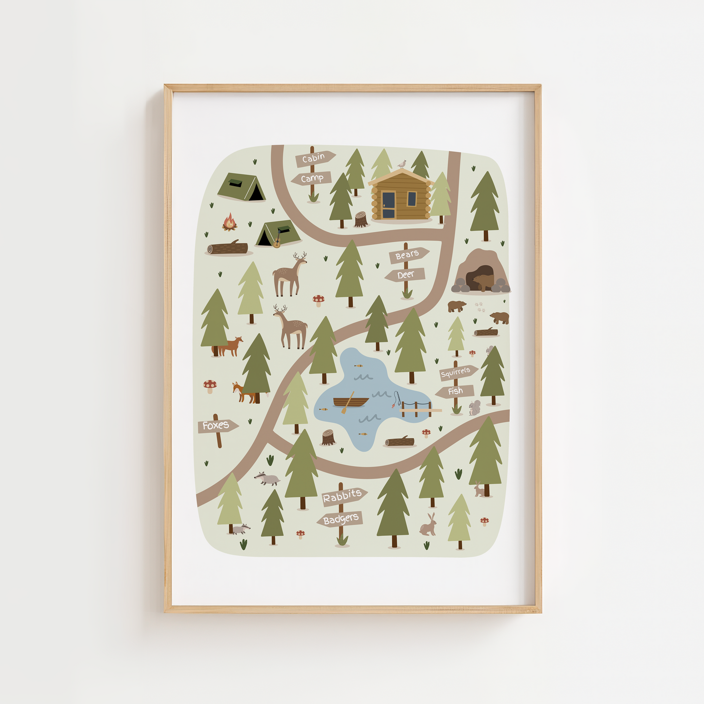 Woodland Adventure Map Print