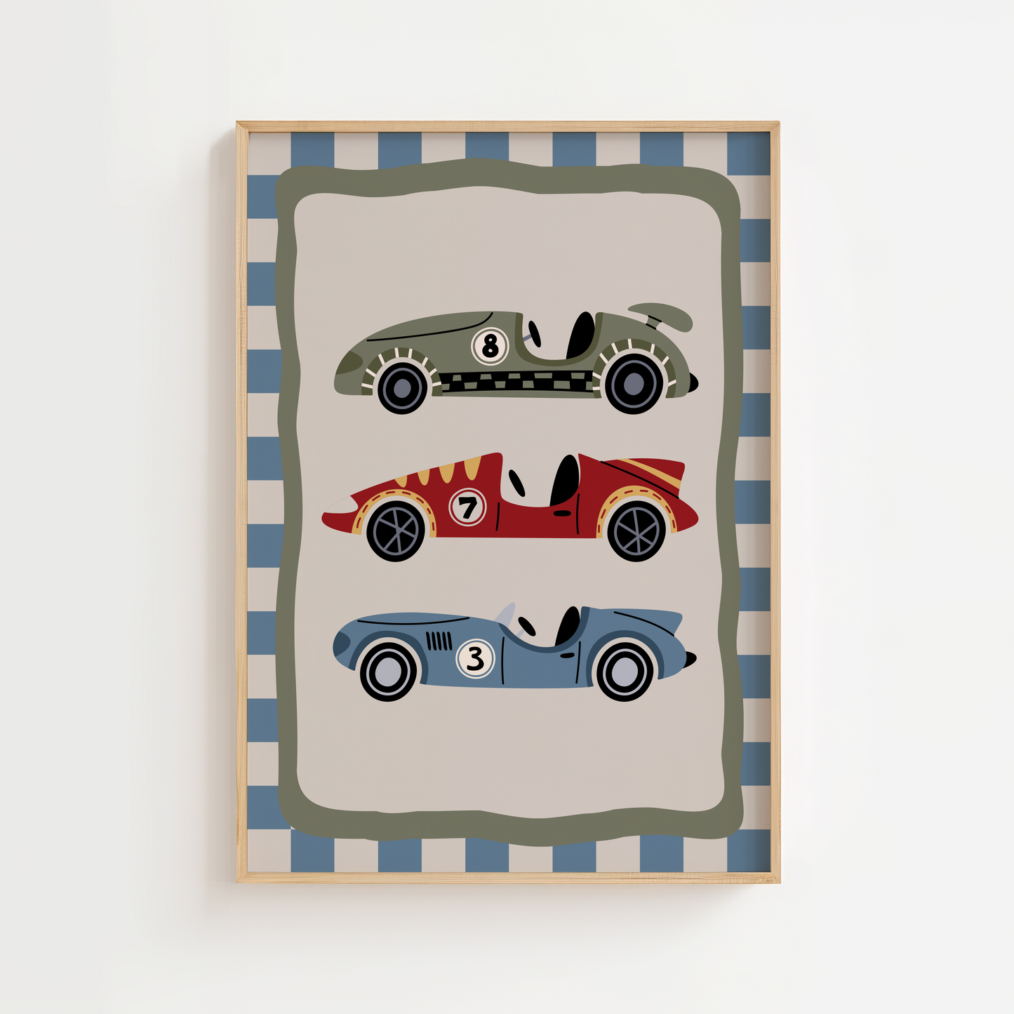Speedster Race Car Trio Print With Border