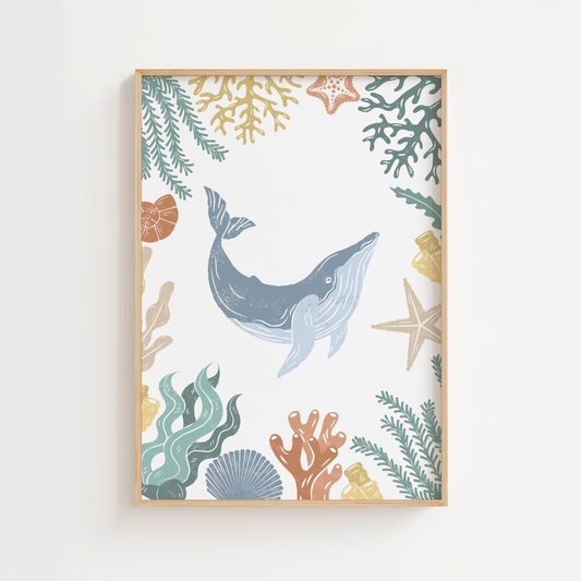 Ocean Whale Wall Art Print