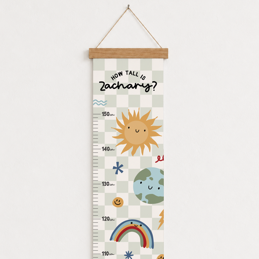 Personalised Sunshine Height Chart Print -  Green