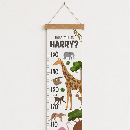 Personalised Safari Animal Height Chart