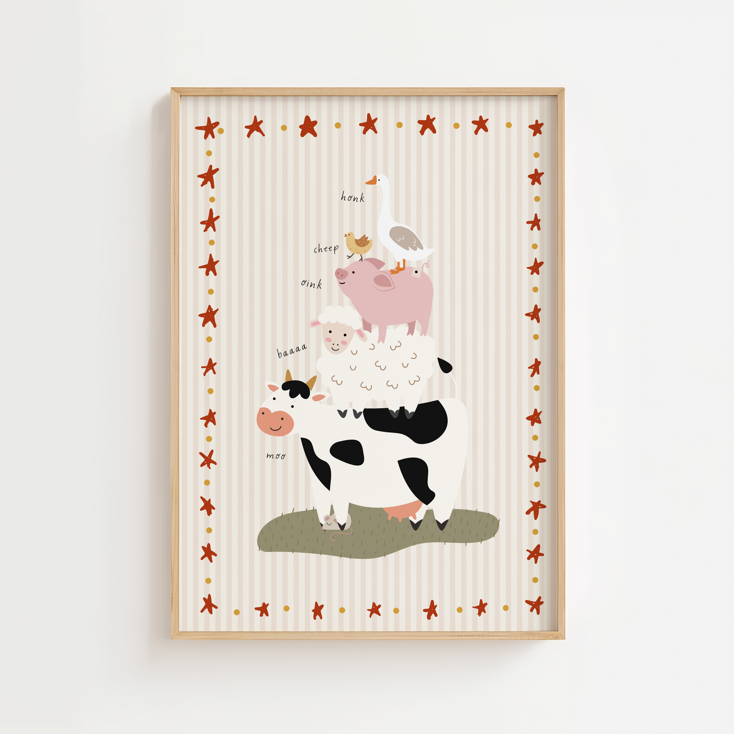Personalised Farm Animal Trio Print