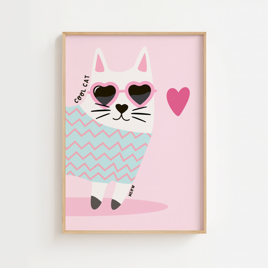Cool Cat Sunglasses Print