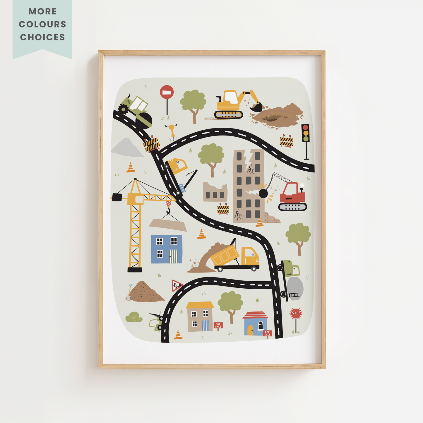 Construction Site Map Print