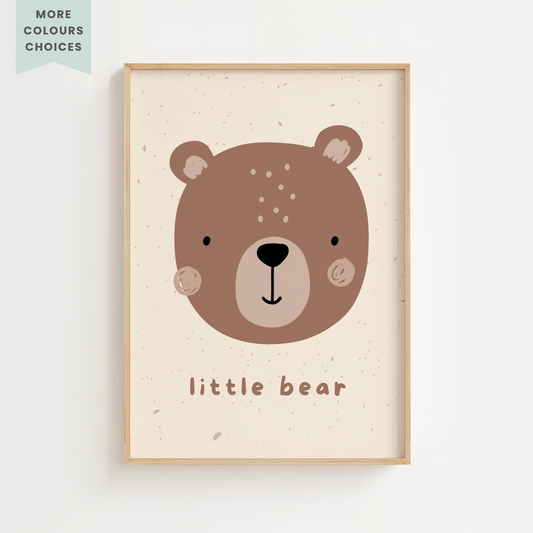 Personalised Little Bear Nursery Print