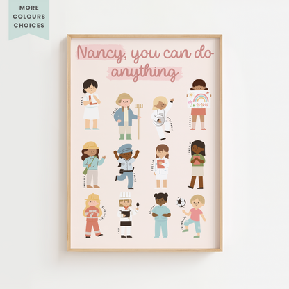 Can Do Anything Print - Pink
