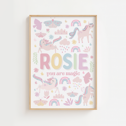 Personalised Pastel Unicorn Print