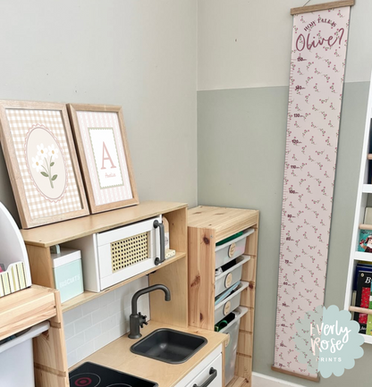 Personalised Floral Height Chart Print