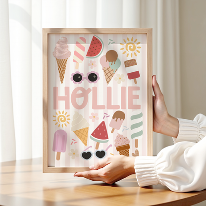 Personalised Ice Cream Name Print