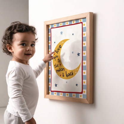 Love You to the Moon and Back Print - Blue