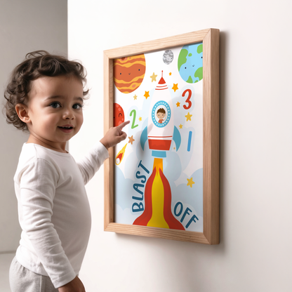 Personalised Space Print – Custom Character - Bright