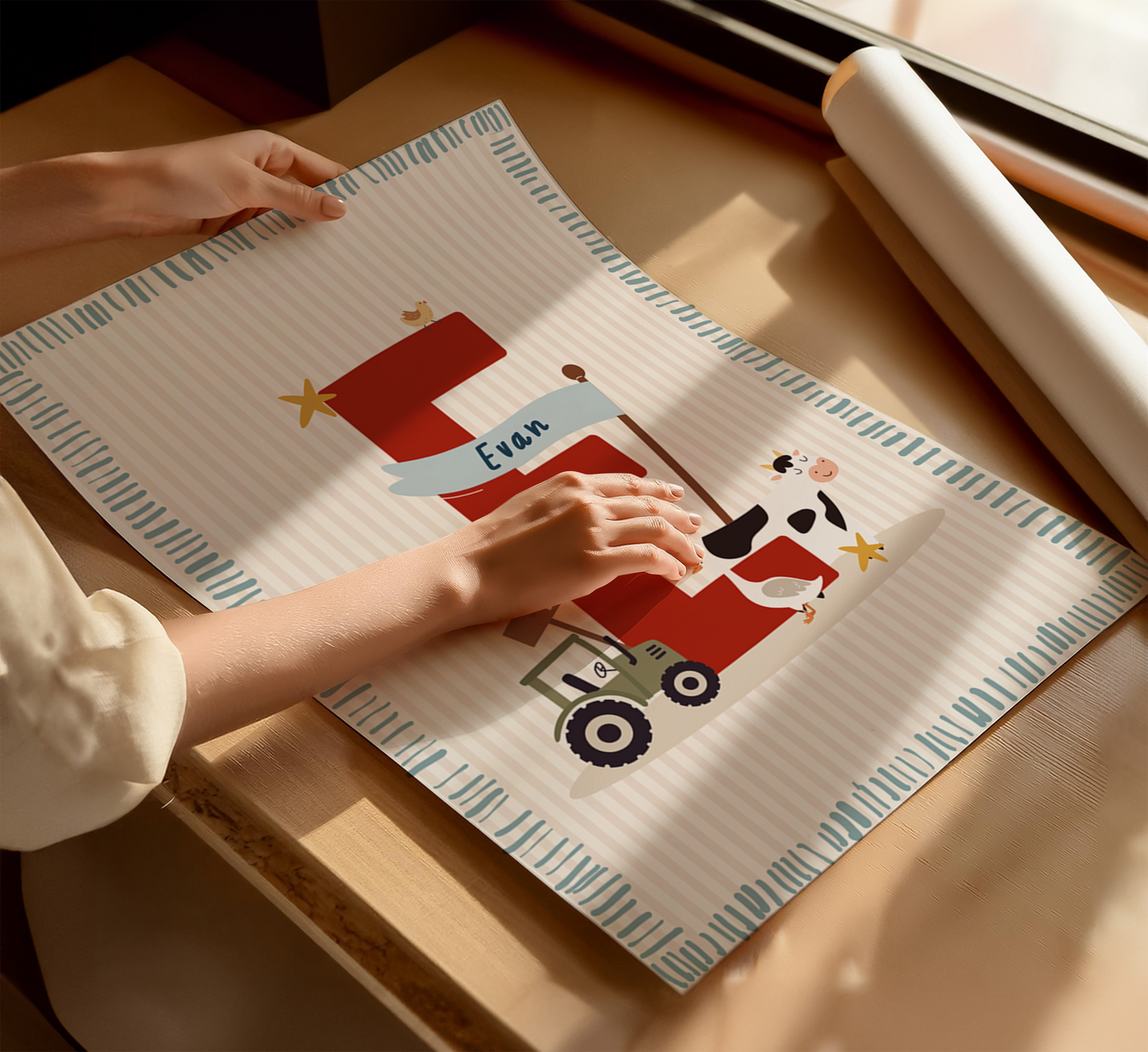 Personalised Farm Initial Print