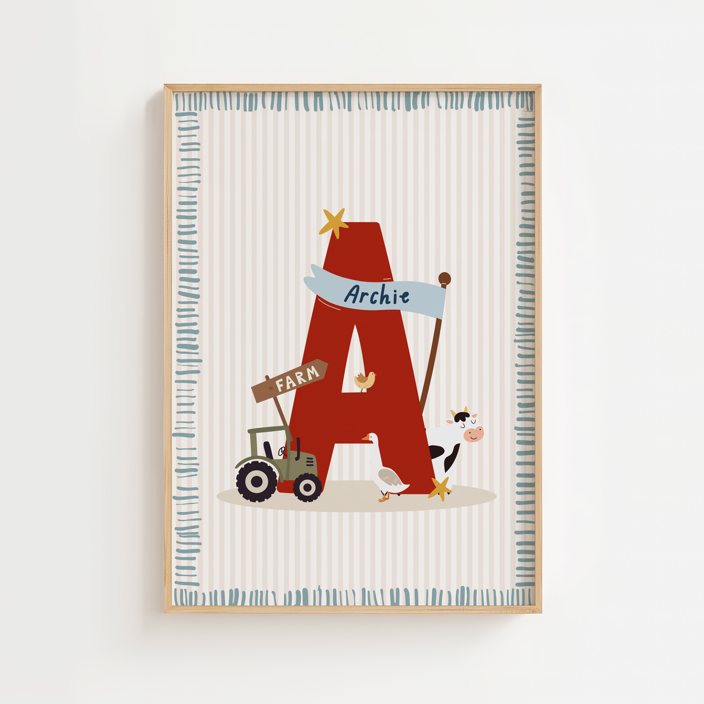 Personalised Farm Initial Print