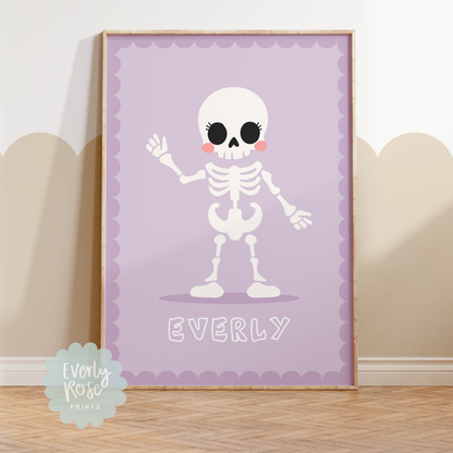 Personalised Skeleton Print Halloween Print