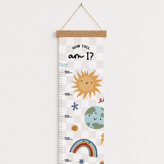 Personalised Sunshine Height Chart Print -  Beige