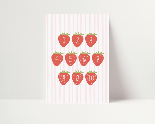 Strawberry Counting Art Print