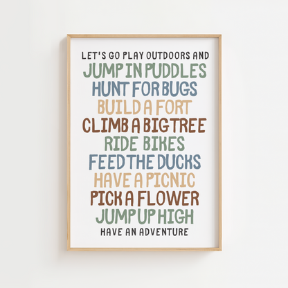 Outdoor Adventure Quote Print