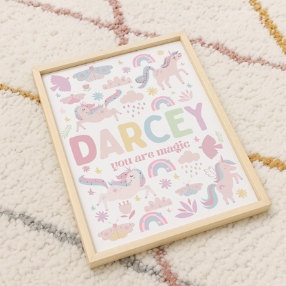 Personalised Pastel Unicorn Print