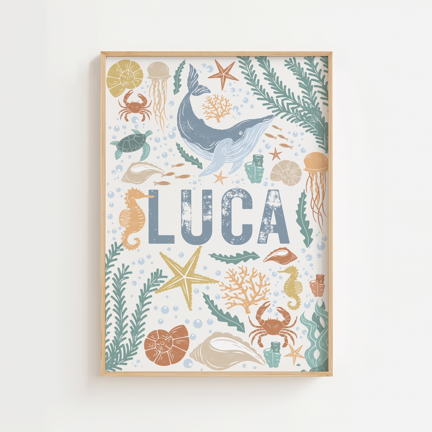 Personalised Ocean Name Print