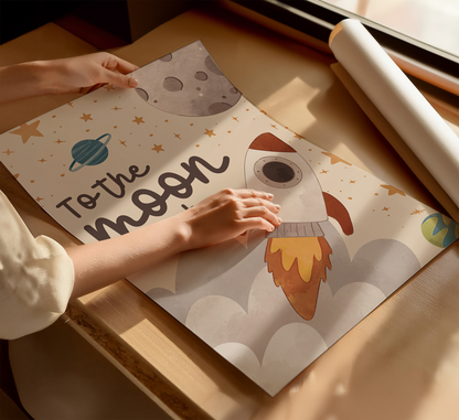 To The Moon & Back Kids Wall Art - Light