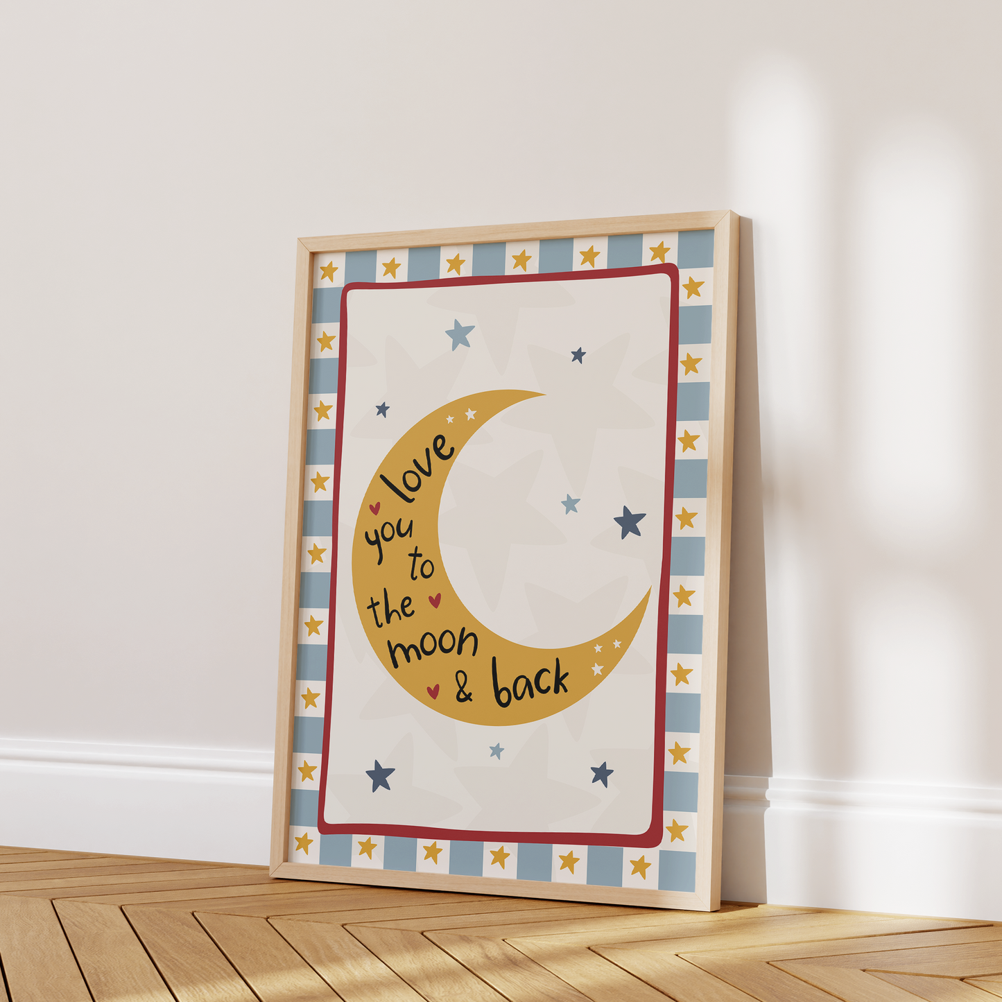 Love You to the Moon and Back Print - Blue