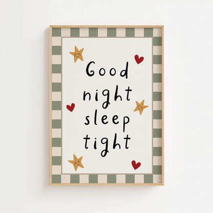 Good Night Sleep Tight Nursery Print