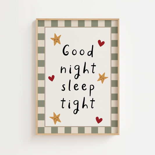 Good Night Sleep Tight Nursery Print