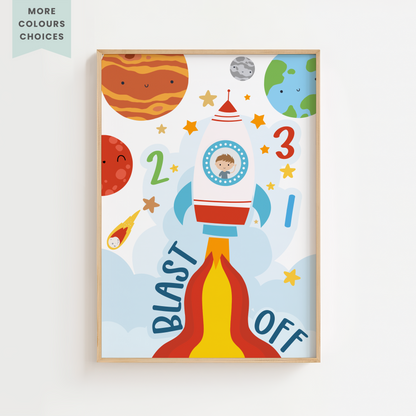 Personalised Space Print – Custom Character - Bright