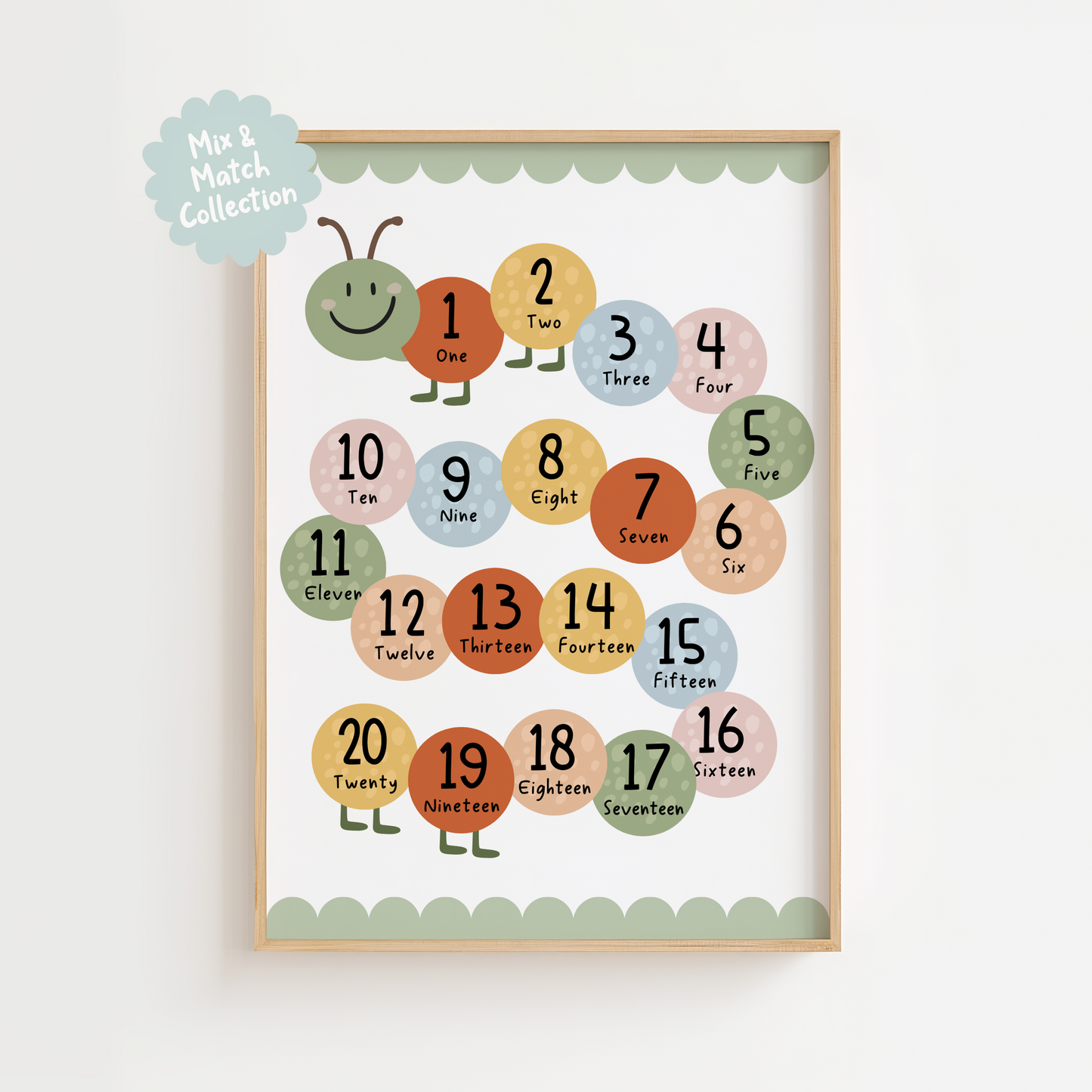Numbers 1–20 Caterpillar Print
