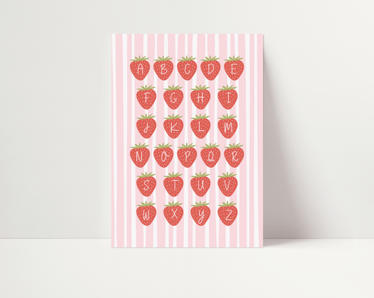 Strawberry Alphabet Art Print