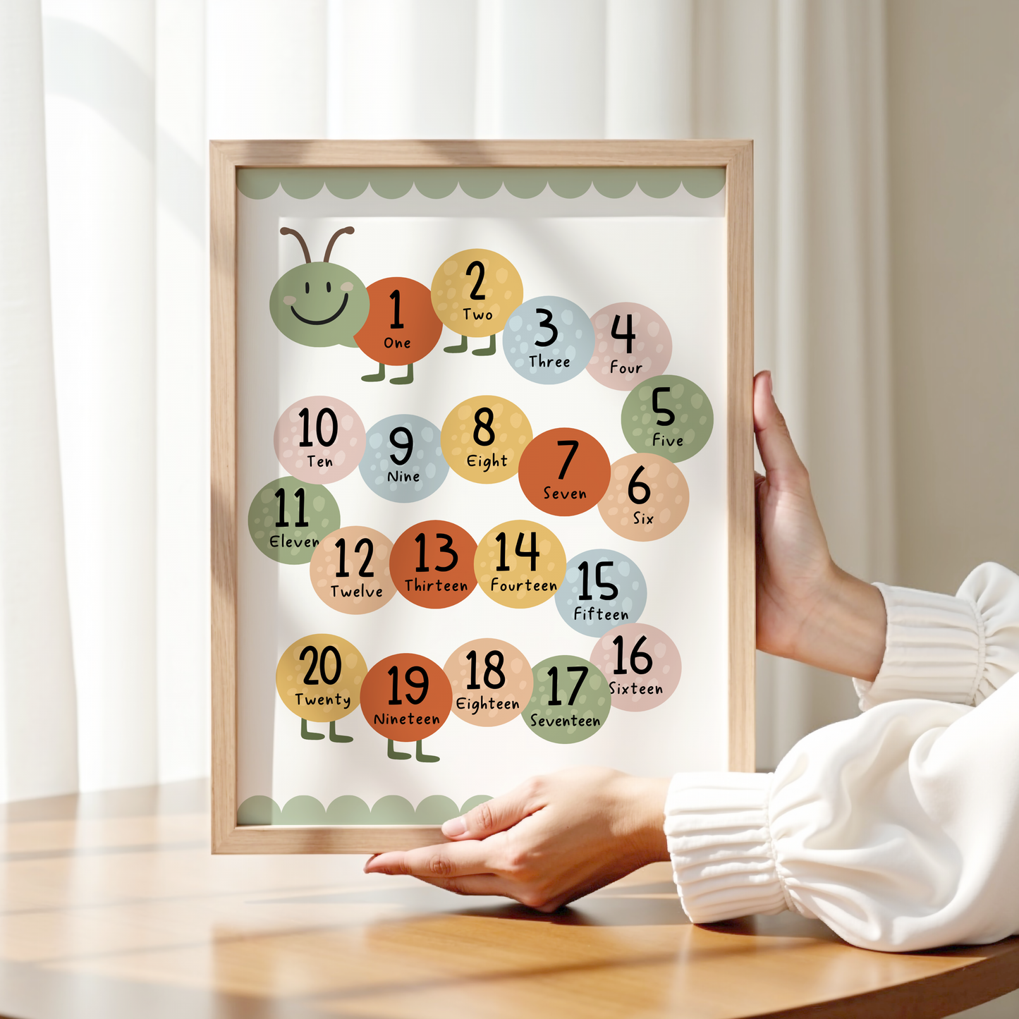 Numbers 1–20 Caterpillar Print