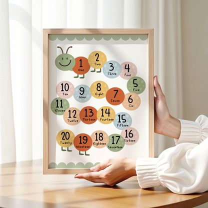 Numbers 1–20 Caterpillar Print