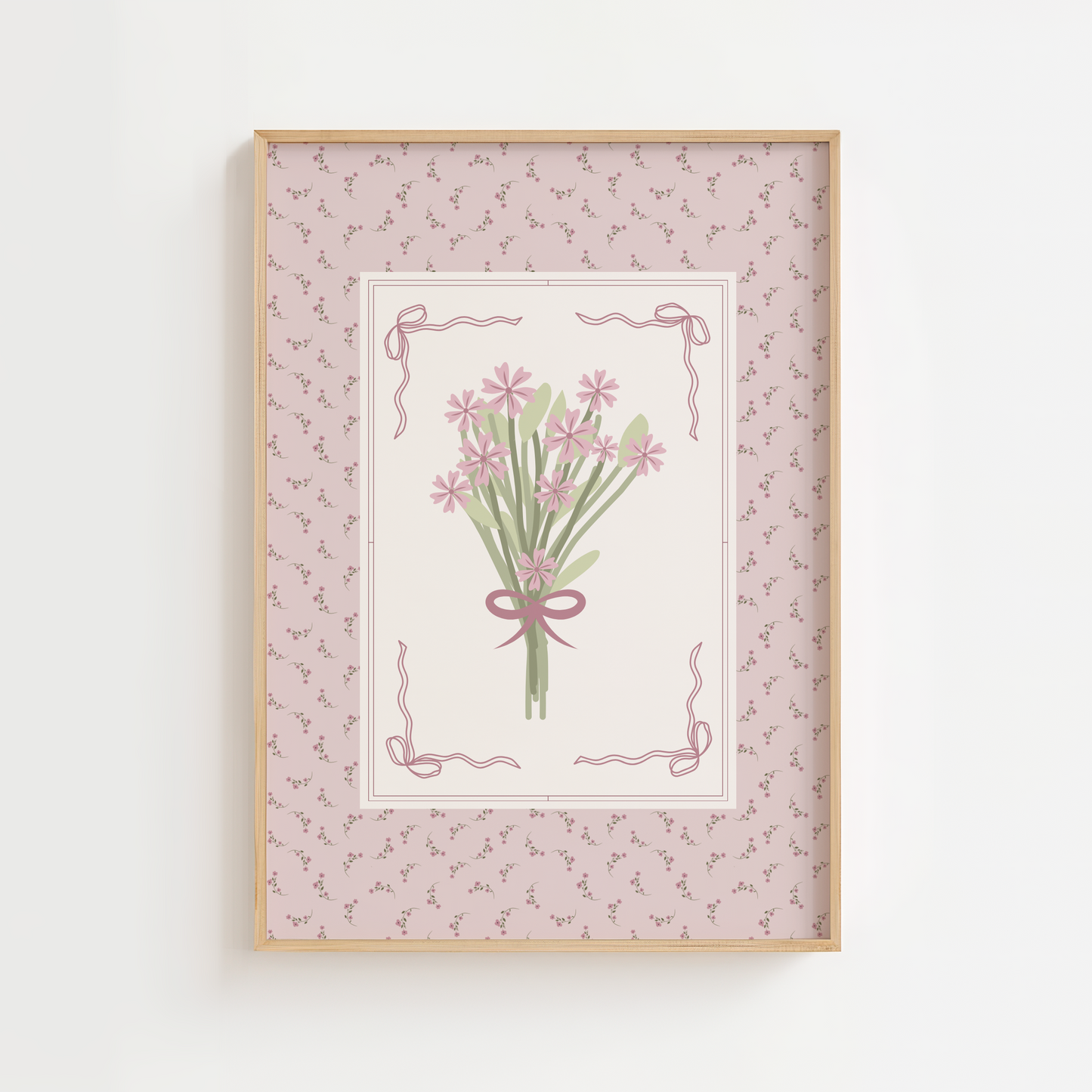 Vintage Floral Bouquet Print for Girls Nursery
