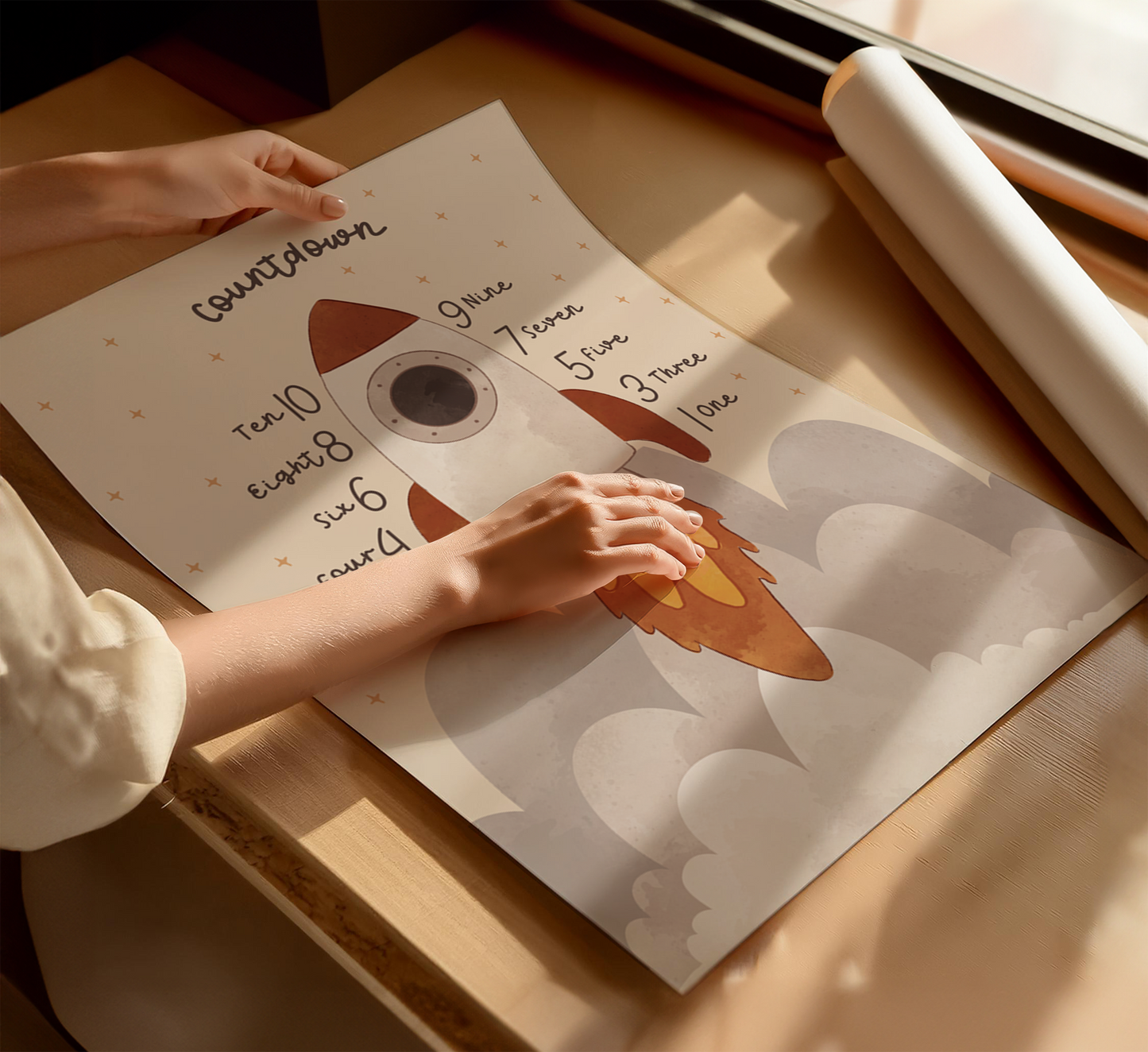 3. Countdown Rocket Print (Light)
