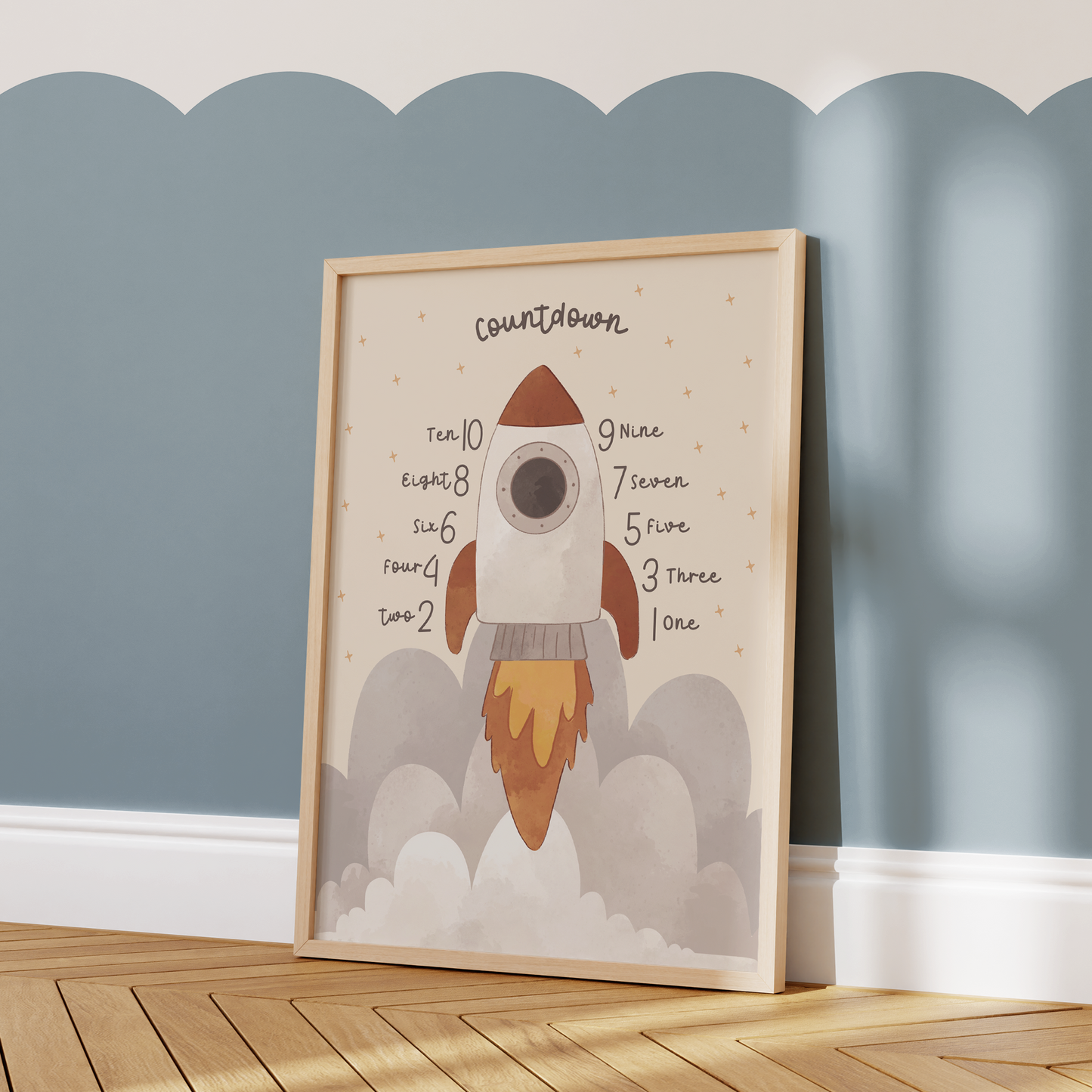 3. Countdown Rocket Print (Light)