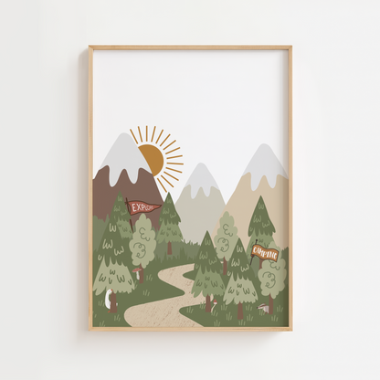 Woodland Forest Landscape Print