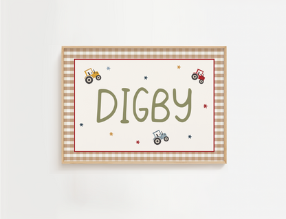 Personalised Tractor Name Print