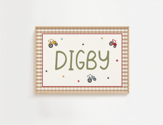 Personalised Tractor Name Print