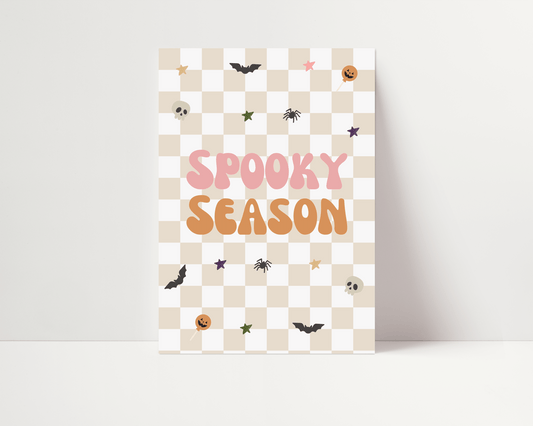 Checkerboard Spooky Season Halloween Print