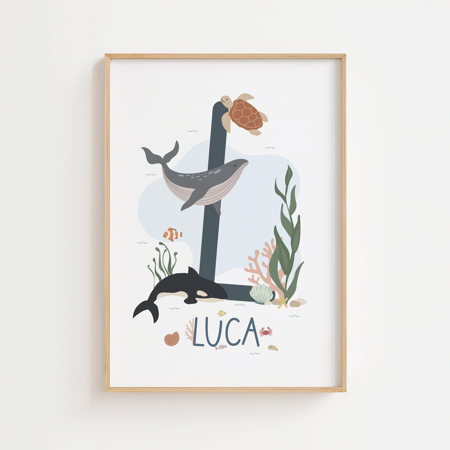 Personalised Ocean Initial Print