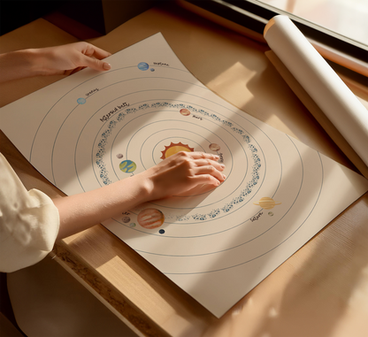 Solar System Educational Print – Circular Light