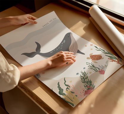 Under the Sea Whale Print
